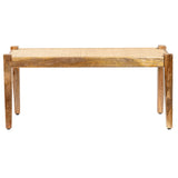 Elena Solid Mango and Eyelet Cane Accent Bench EVFNR1153 Evolution by Crestview Collection