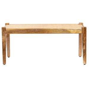 Elena Solid Mango and Eyelet Cane Accent Bench EVFNR1153 Evolution by Crestview Collection