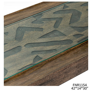 Wedgewood Rectangular Mango and Glass Console/Sofa Table EVFNR1154 EVFNR1154 Evolution by Crestview Collection