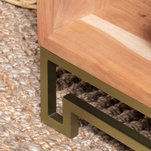 Parikh 5-Shelf Laser Cut Iron and Acacia Bookshelf EVFNR1182 Evolution by Crestview Collection