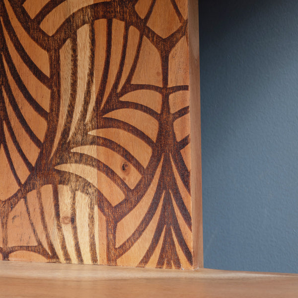 Parikh 5-Shelf Laser Cut Iron and Acacia Bookshelf EVFNR1182 Evolution by Crestview Collection