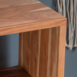 Parikh 5-Shelf Laser Cut Iron and Acacia Bookshelf EVFNR1182 Evolution by Crestview Collection