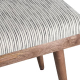 Mango Upholstered Black and White Stripe Accent Bench EVFNR1210 Evolution by Crestview Collection