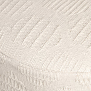 Calliope Round Cream Upholstered and Mango Foot Stool Ottoman EVFNR1212 Evolution by Crestview Collection