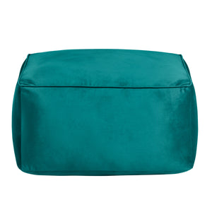 Cerra Jade Green Velvet Square Foot Stool Pouf EVFNR1230CTS Evolution by Crestview Collection