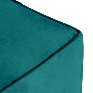 Cerra Jade Green Velvet Square Foot Stool Pouf EVFNR1230CTS Evolution by Crestview Collection
