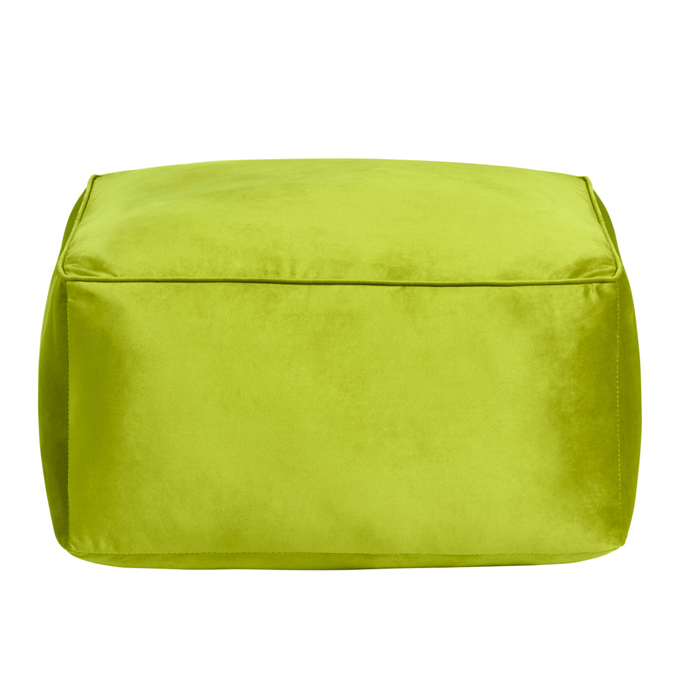 Cerra Jade Green Velvet Square Foot Stool Pouf EVFNR1230CTS Evolution by Crestview Collection