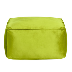 Cerra Jade Green Velvet Square Foot Stool Pouf EVFNR1230CTS Evolution by Crestview Collection