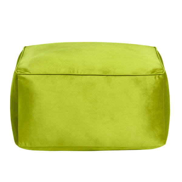 Cerra Jade Green Velvet Square Foot Stool Pouf EVFNR1230CTS Evolution by Crestview Collection