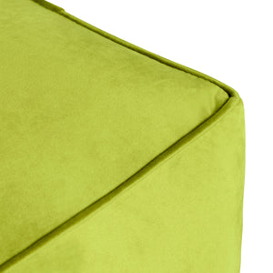 Cerra Jade Green Velvet Square Foot Stool Pouf EVFNR1230CTS Evolution by Crestview Collection