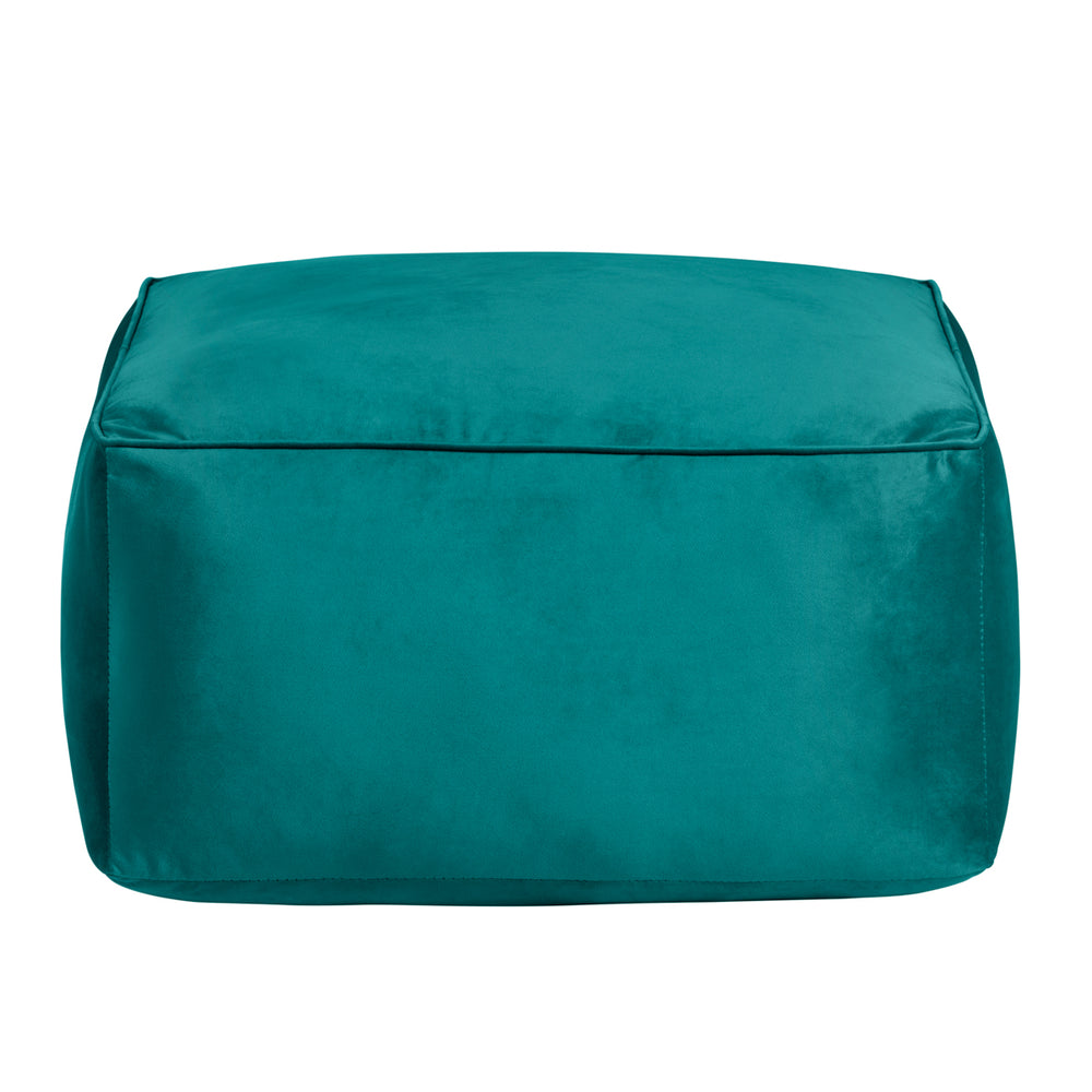 Cerra Lime Green Velvet Square Foot Stool Pouf EVFNR1230GRN Evolution by Crestview Collection