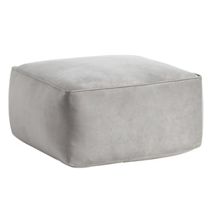 Cerra Gray Velvet Square Foot Stool Pouf EVFNR1230GRY Evolution by Crestview Collection
