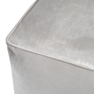 Cerra Gray Velvet Square Foot Stool Pouf EVFNR1230GRY Evolution by Crestview Collection