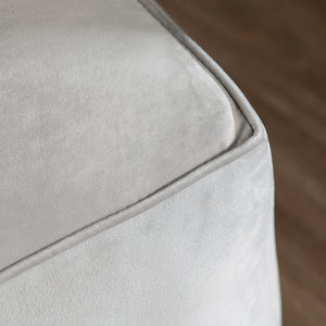 Cerra Gray Velvet Square Foot Stool Pouf EVFNR1230GRY Evolution by Crestview Collection