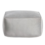 Cerra Gray Velvet Square Foot Stool Pouf EVFNR1230GRY Evolution by Crestview Collection