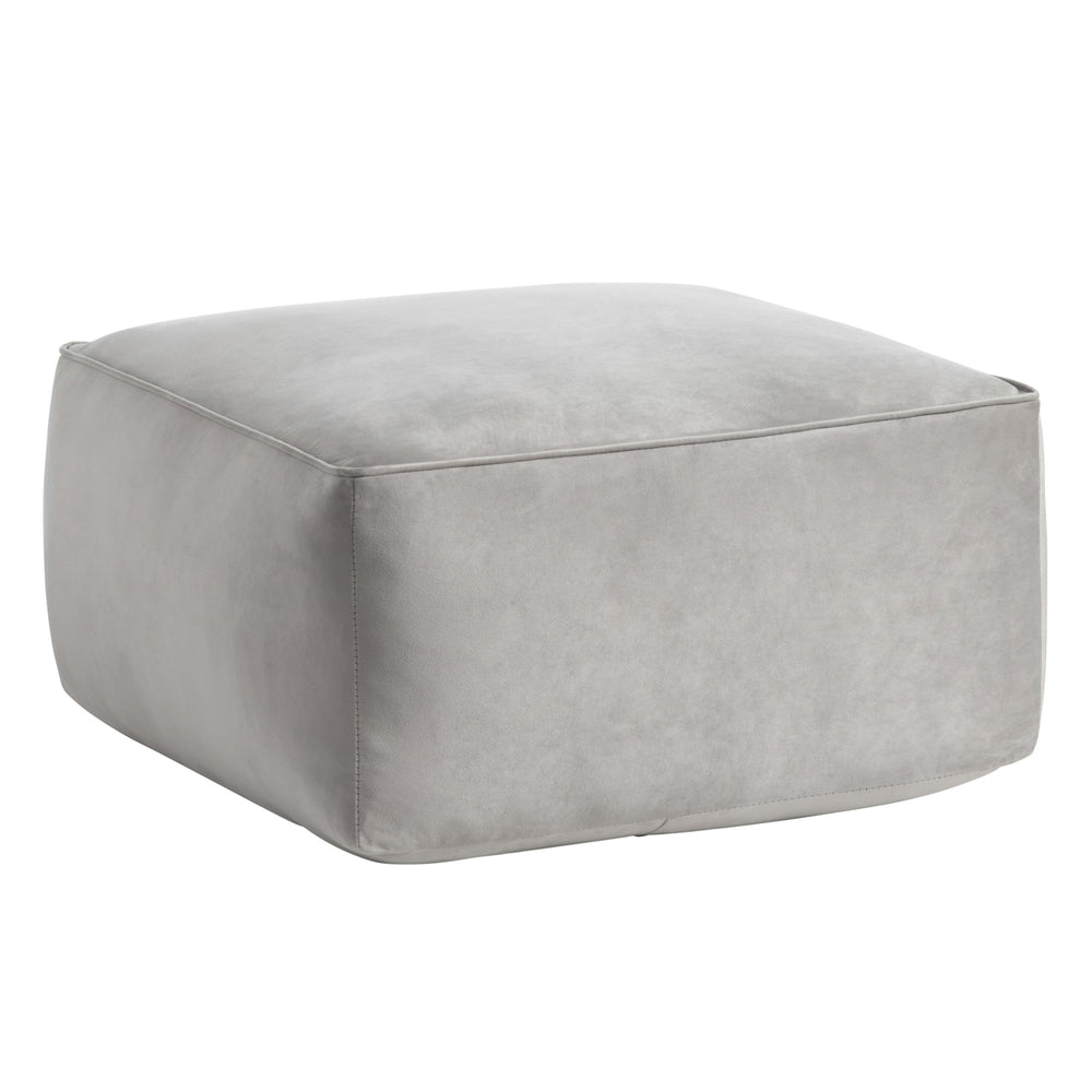 Cerra Gray Velvet Square Foot Stool Pouf EVFNR1230GRY Evolution by Crestview Collection