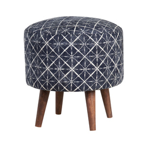 Laurel Round Charcoal Gray Foot Stool Ottoman EVFNR1231B Evolution by Crestview Collection