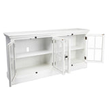 Mabry 72" White 4-Door Media Credenza EVFZR2208 Evolution by Crestview Collection