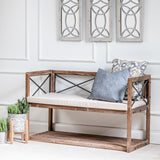 Meredith Wood and Metal Upholstered Accent Bench EVFZR3230 Evolution by Crestview Collection