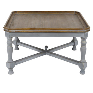 Alyson Square Gray Wooden Cocktail Table with Brown Top EVFZR3248 EVFZR3248 Evolution by Crestview Collection