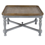 Alyson Square Gray Wooden Cocktail Table with Brown Top EVFZR3248