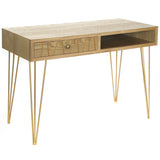 Linna 1-Drawer Wood and Metal Writing Desk EVFZR3263 Evolution by Crestview Collection