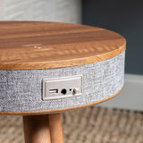 Ava Round Bluetooth Enabled Accent Table w/USB EVFZR3307 Evolution by Crestview Collection