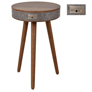 Ava Round Bluetooth Enabled Accent Table w/USB EVFZR3307 Evolution by Crestview Collection