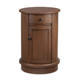 Bexley Round 1-Door, 1 Drawer Brown Accent Table EVFZR4168 Evolution by Crestview Collection