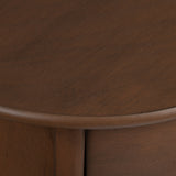 Bexley Round 1-Door, 1 Drawer Brown Accent Table EVFZR4168 Evolution by Crestview Collection