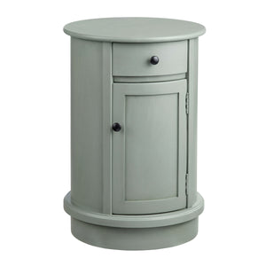 Bexley Round 1-Door, 1-Drawer Grey Accent Table EVFZR4169 Evolution by Crestview Collection