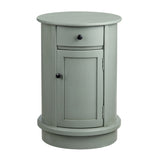 Bexley Round 1-Door, 1-Drawer Grey Accent Table EVFZR4169 Evolution by Crestview Collection