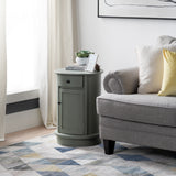 Bexley Round 1-Door, 1-Drawer Grey Accent Table EVFZR4169 Evolution by Crestview Collection