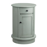 Bexley Round 1-Door, 1-Drawer Grey Accent Table