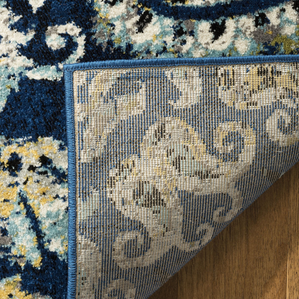 Safavieh Evoke Royal Blue Ivory Area Rug - Luxurious Power Loomed 5'3" X 7'6" Medium Rectangle Design Royal ,Ivory 62%Polypropylene 30%Jute 5%Polyester 3%Cotton Evk214a-5