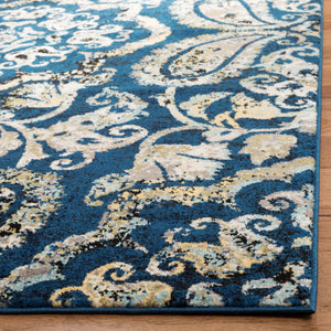 Safavieh Evoke Royal Blue Ivory Area Rug - Luxurious Power Loomed 5'3" X 7'6" Medium Rectangle Design Royal ,Ivory 62%Polypropylene 30%Jute 5%Polyester 3%Cotton Evk214a-5