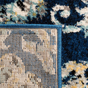 Safavieh Evoke Royal Blue Ivory Area Rug - Luxurious Power Loomed 5'3" X 7'6" Medium Rectangle Design Royal ,Ivory 62%Polypropylene 30%Jute 5%Polyester 3%Cotton Evk214a-5