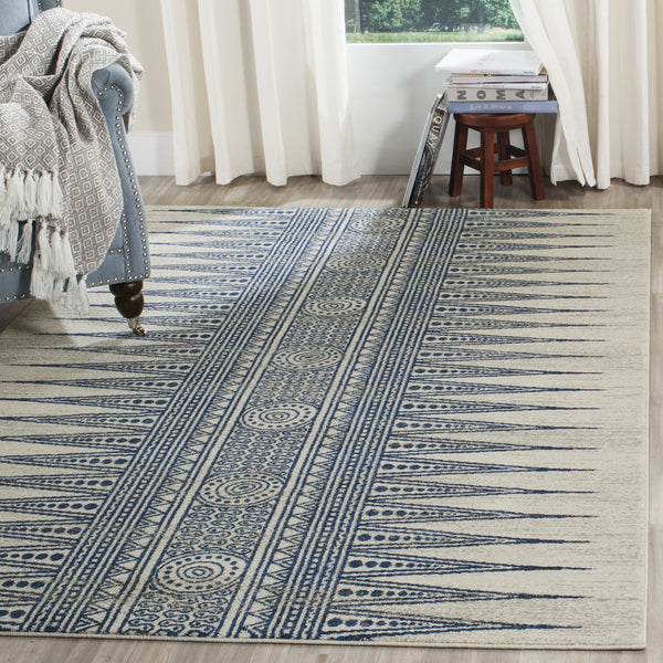 Safavieh Evoke 226 Power Loomed  Rug Ivory / Blue EVK226C-4