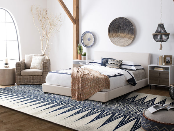 Safavieh Evoke 226 Power Loomed  Rug Ivory / Blue EVK226C-4