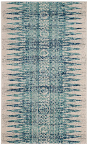 Safavieh Evoke 226 Power Loomed  Rug Ivory / Turquoise EVK226T-3