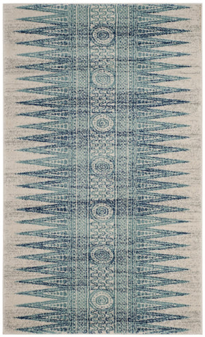 Safavieh Evoke 226 Power Loomed  Rug Ivory / Turquoise EVK226T-4