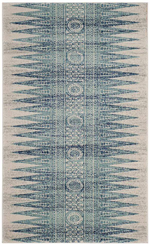 Safavieh Evoke 226 Power Loomed  Rug Ivory / Turquoise EVK226T-4