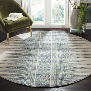 Safavieh Evoke 226 Power Loomed  Rug Ivory / Turquoise EVK226T-4