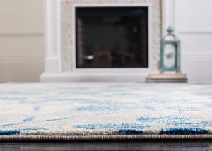 Safavieh Evoke Polypropylene Area Rug Power Loomed in Turkey for Transitional Living Spaces Grey Light Blue Square EVK236J-3SQ