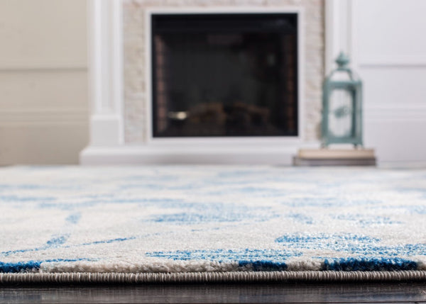 Safavieh Evoke Polypropylene Area Rug Power Loomed in Turkey for Transitional Living Spaces Grey Light Blue Square EVK236J-3SQ