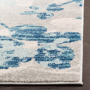 Safavieh Evoke Polypropylene Area Rug Power Loomed in Turkey for Transitional Living Spaces Grey Light Blue Square EVK236J-3SQ
