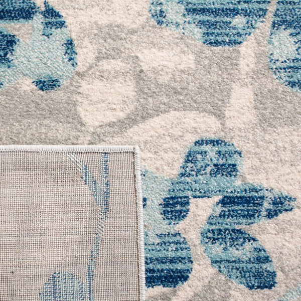 Safavieh Evoke Polypropylene Area Rug Power Loomed in Turkey for Transitional Living Spaces Grey Light Blue Square EVK236J-3SQ
