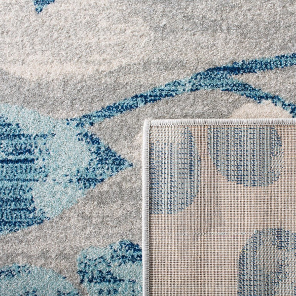 Safavieh Evoke Polypropylene Area Rug Power Loomed in Turkey for Transitional Living Spaces Grey Light Blue Square EVK236J-3SQ