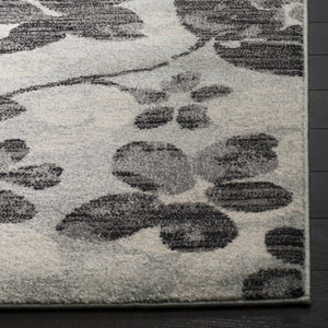 Safavieh Evoke Polypropylene Area Rug Power Loomed in Turkey for Transitional Living Spaces Grey Black Round EVK236R-3R