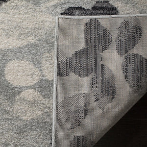 Safavieh Evoke Polypropylene Area Rug Power Loomed in Turkey for Transitional Living Spaces Grey Black Round EVK236R-3R